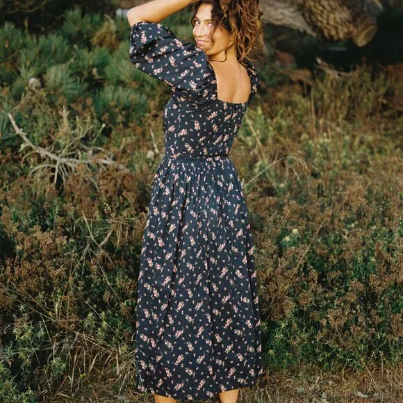 Christy Dawn - The Peyton Dress - Color Mums Ditsy Black - Size L - Picture 6 of 13